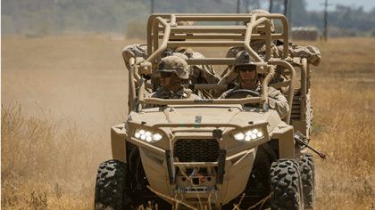 The Marine Corps Program Executive Officer Land Systems is expected to deliver 144 Utility Task Vehicles to the regiment-level starting in February 2017. The rugged all-terrain vehicle can carry up to four Marines or be converted to haul 1,500 pounds of supplies. With minimal armor and size, the UTV can quickly haul extra ammunition and provisions, or injured Marines, while preserving energy and stealth.