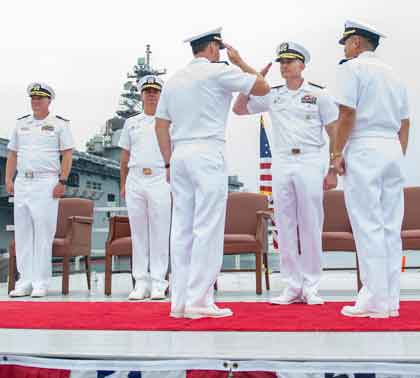 SAN DIEGO (Aug 28, 2025) Capt. Brian C. Bungay became the Naval Base San Diego Commanding Officer after relieving Capt. Robert A. Heely Jr. during a change of command ceremony held on August 28, 2025. Naval Base San Diego’s mission is to deliver and provide the highest standard of support and enduring quality of work and quality of life services and solutions that enhance the resilience and readiness of our Fleet, Fighters, and Families. U.S. Navy photo by MC2 Aja Bleu Campbell.