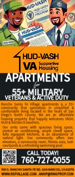 Rancho Santa Fe Village 55+Apartment living for military and veterans in San Marcos